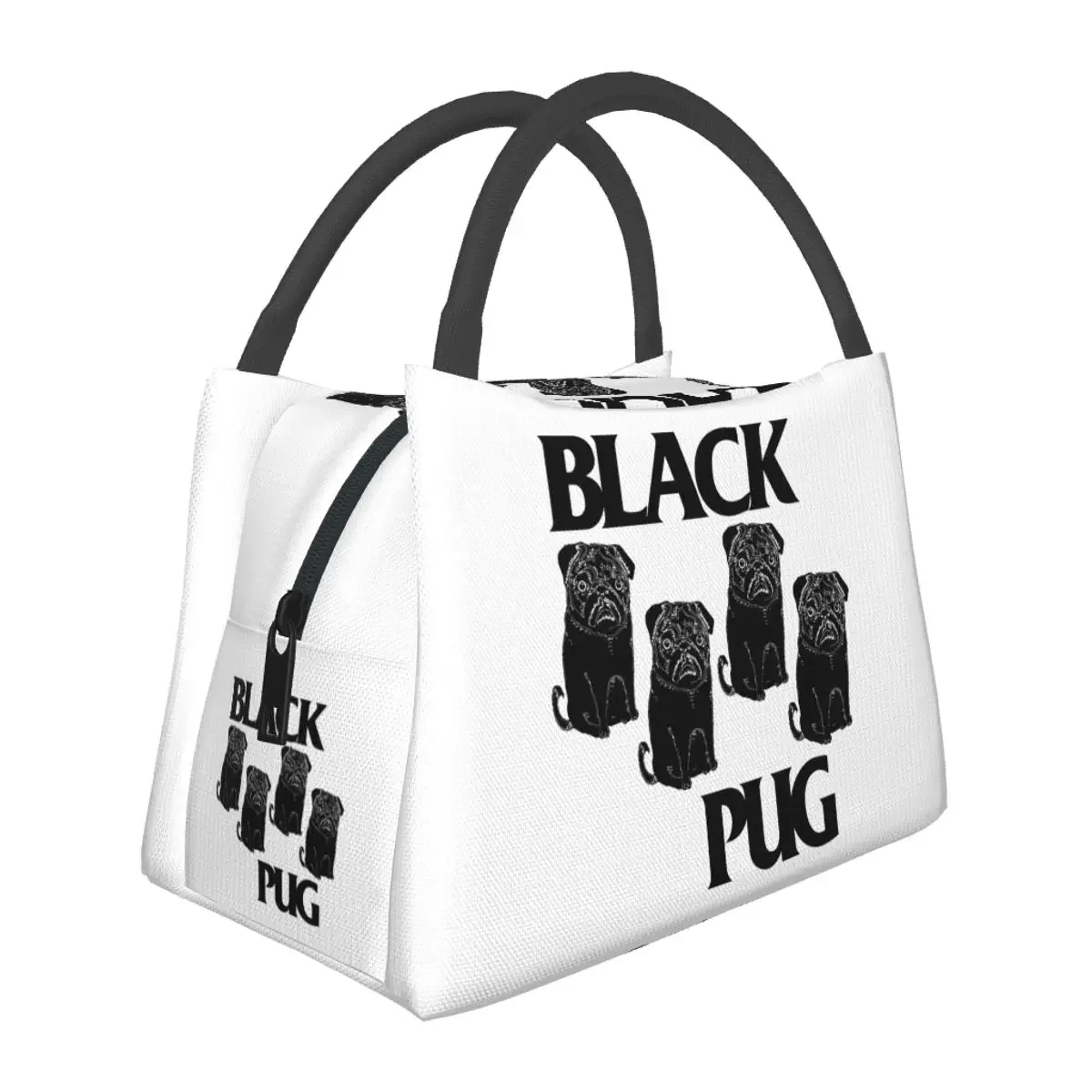 

Black Pug Flag Punk Rock Dog Grumble Pugs Design Lunch Bags Insulated Bento Box Resuable Lunch Tote Picnic Bags for Woman Work