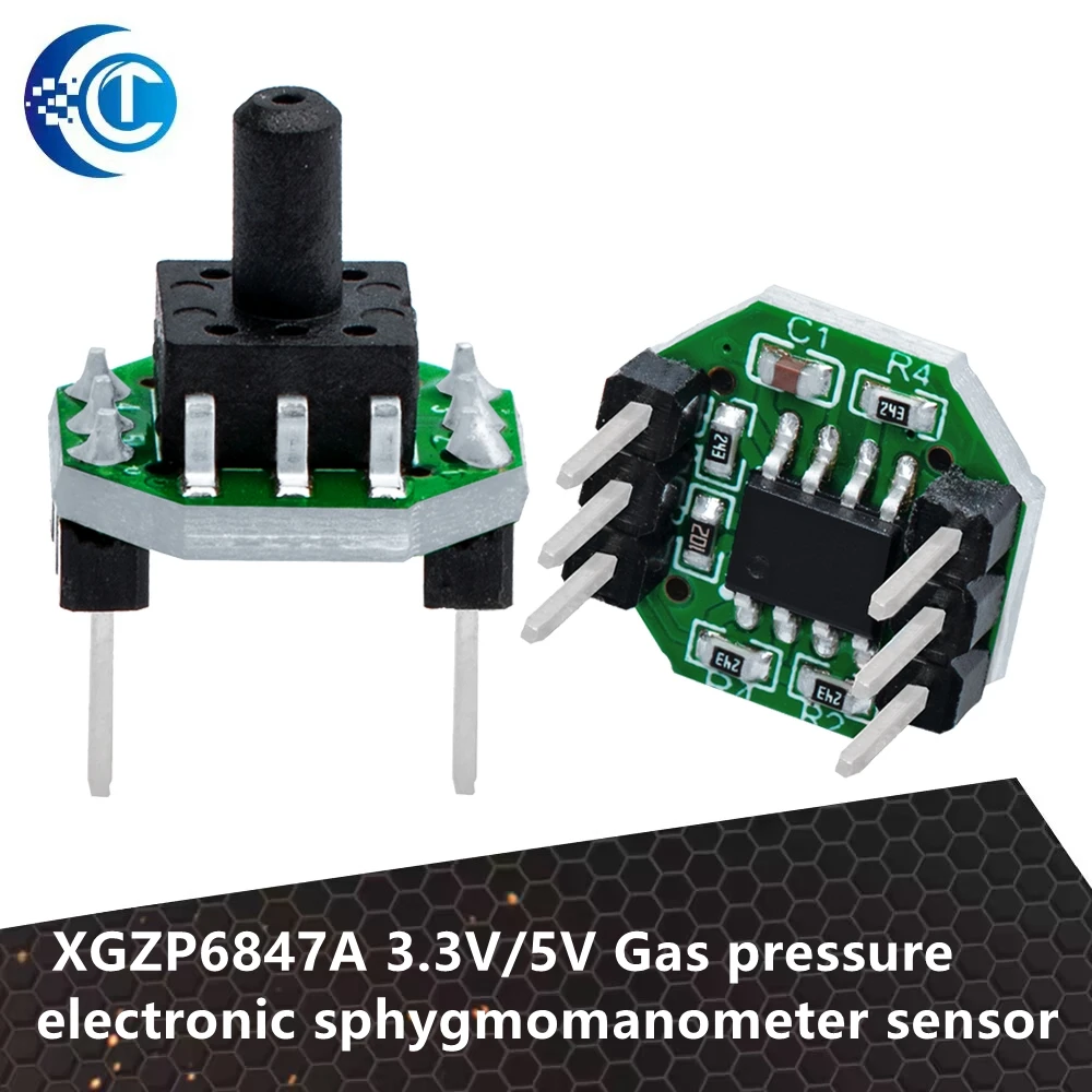 XGZP6847A 3.3V/5V Gas pressure electronic sphygmomanometer sensor transmitter module barometer 0-40kpa hose