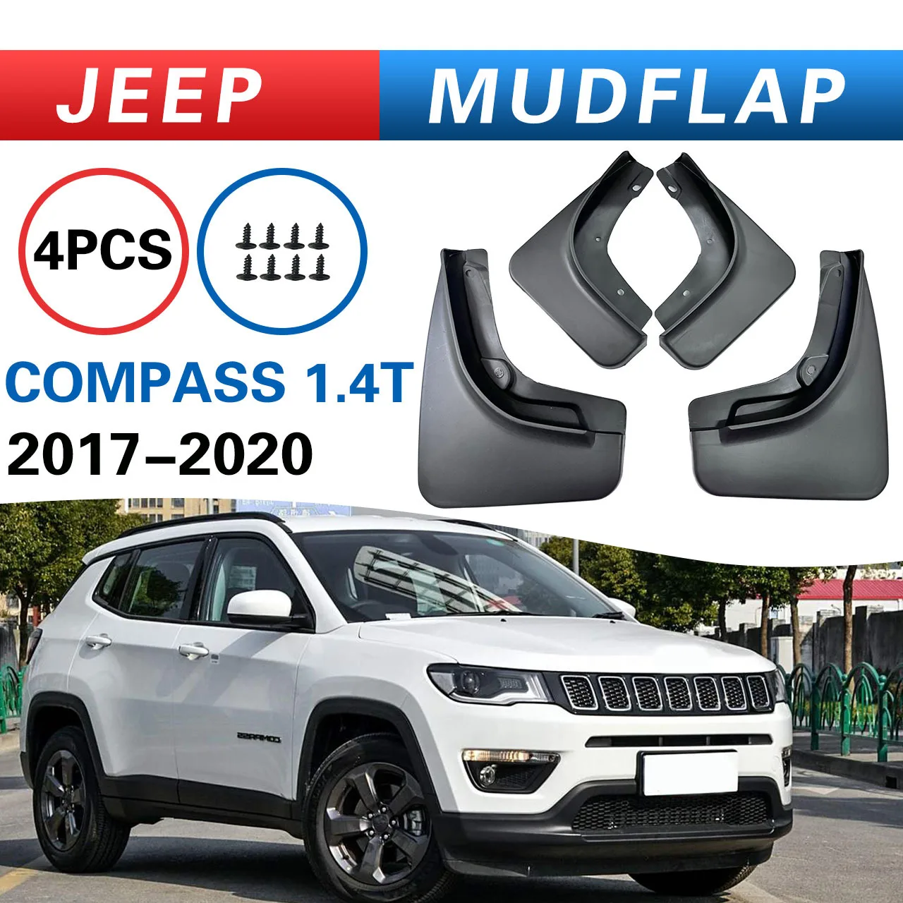 

For JEEP Compass1.3T/1.4T/2.0L 2017-2020 mudguard, Splash proof mudguard, front and rear wheel fender