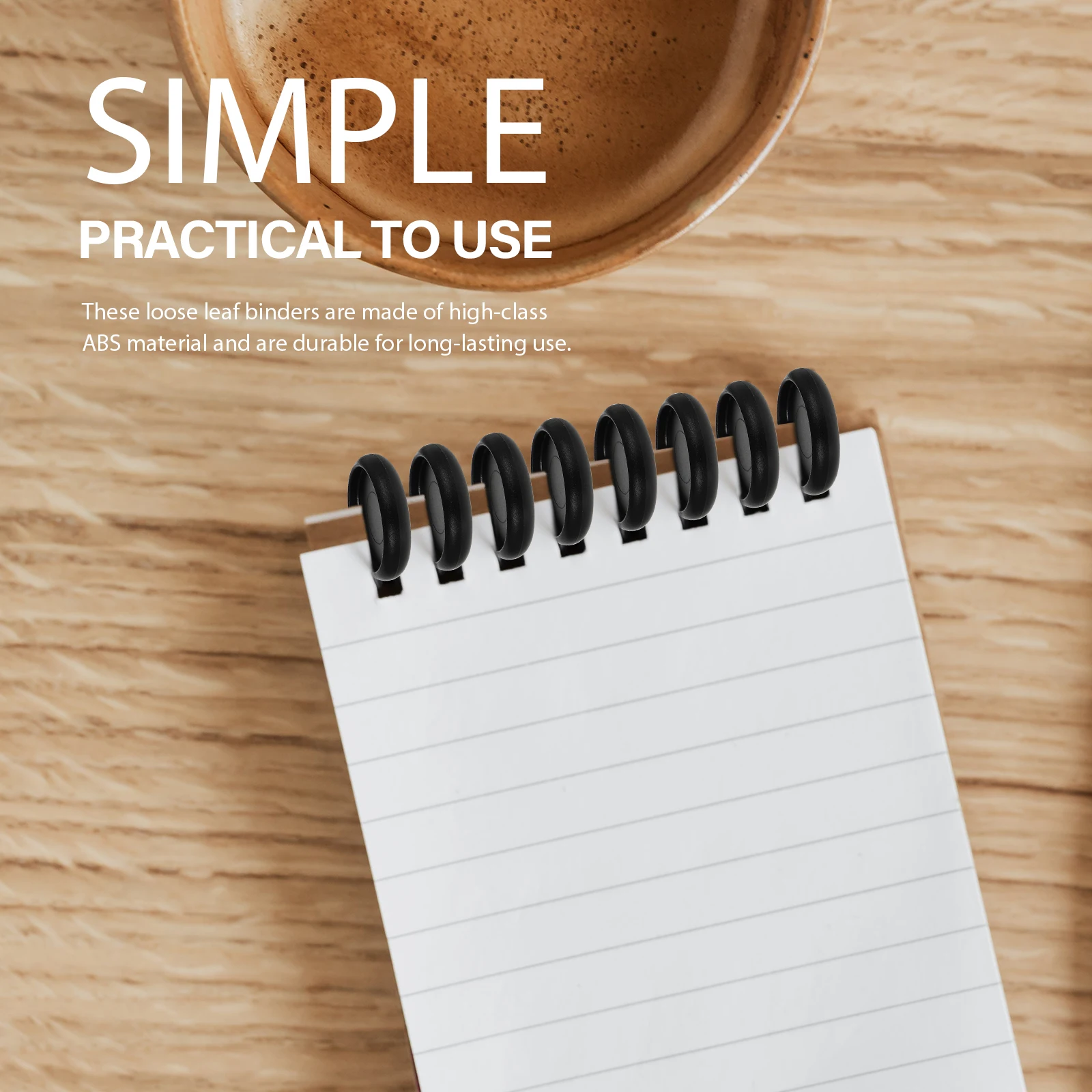 44pcs Plastic Discbound Expansion Discs Abs Binder Rings Smooth No Scratch Home Office School Use Loose Leaf Binding