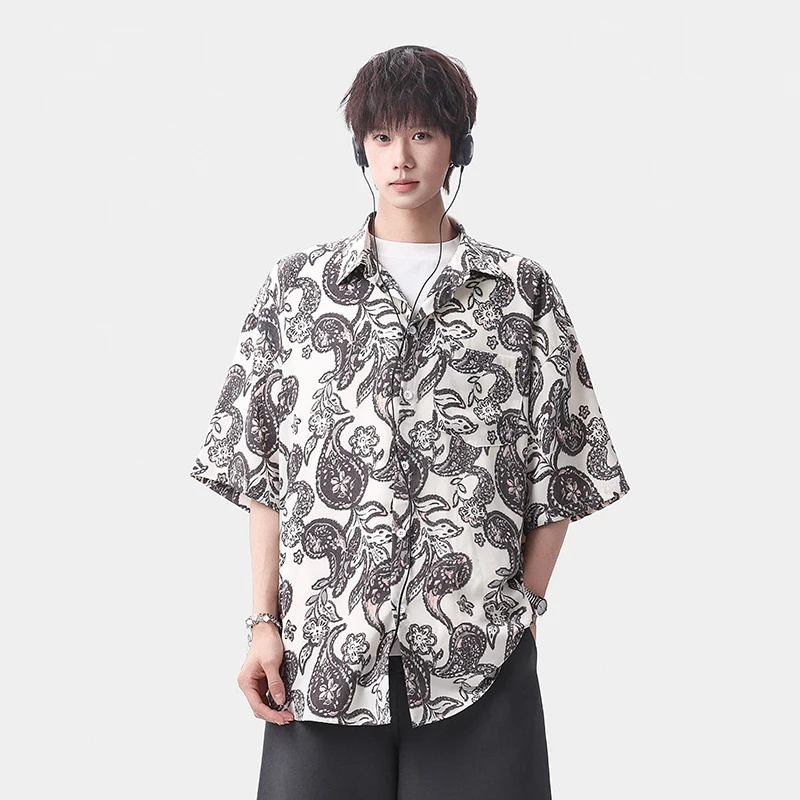 

Men's Plus-Size Short-Sleeve Shirt Loose-Fit Cool-Touch Ice Silk Summer Shirt