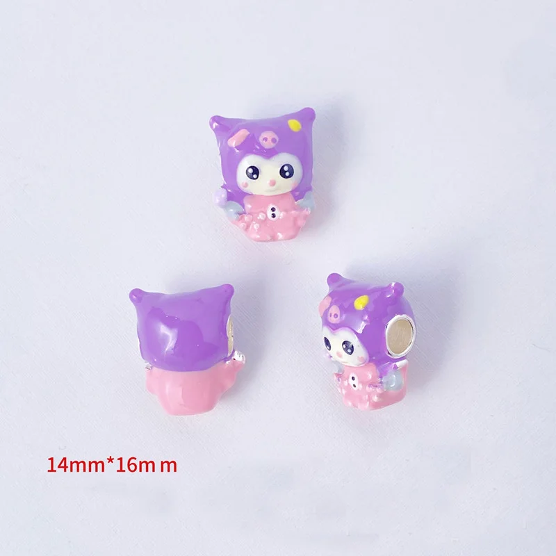 Miniso Fashion Sanrio Kuromi manik-manik mempesona, hadiah aksesori perhiasan gelang wanita asli