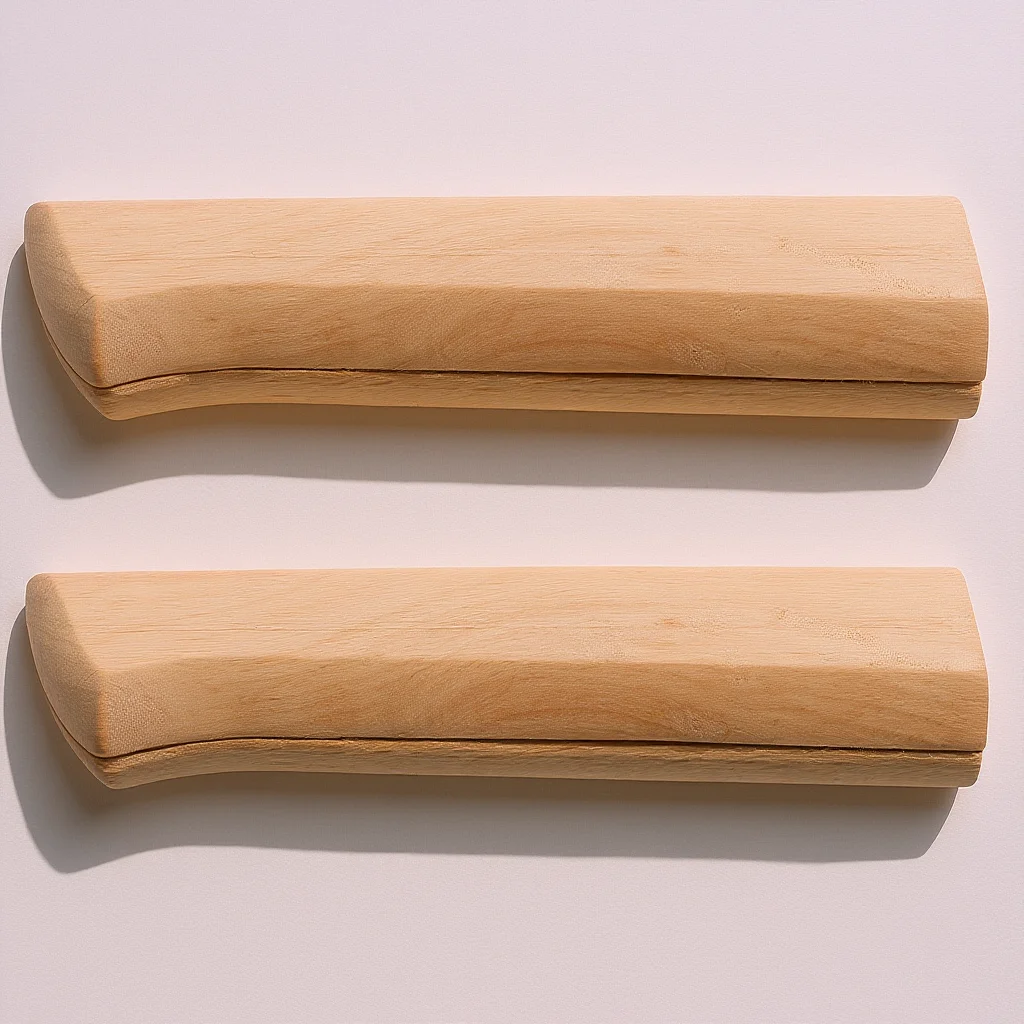 2Pcs Wooden Kitchen Knife Handle Replacement Anti-Skid Ergonomic Grip For Kitchen Cutter Chopper Chef Knife Repair Accessories