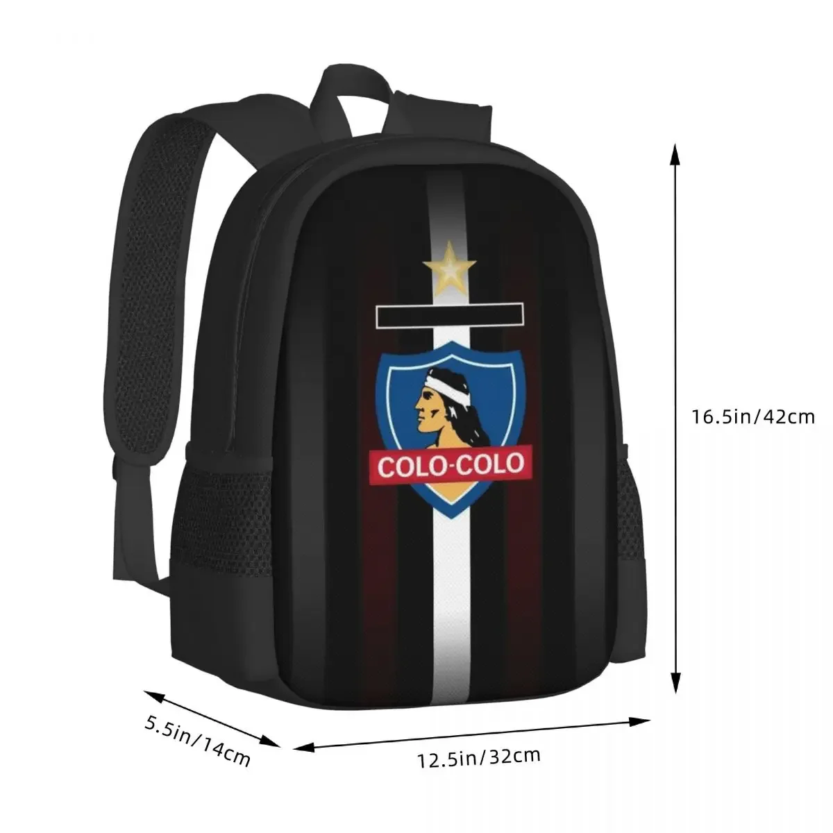 Chile Club Social Y Deportivo Colo-Colo Travel Laptop Backpack, Business College School กระเป๋าคอมพิวเตอร์ของขวัญสําหรับผู้ชายและผู้หญิง