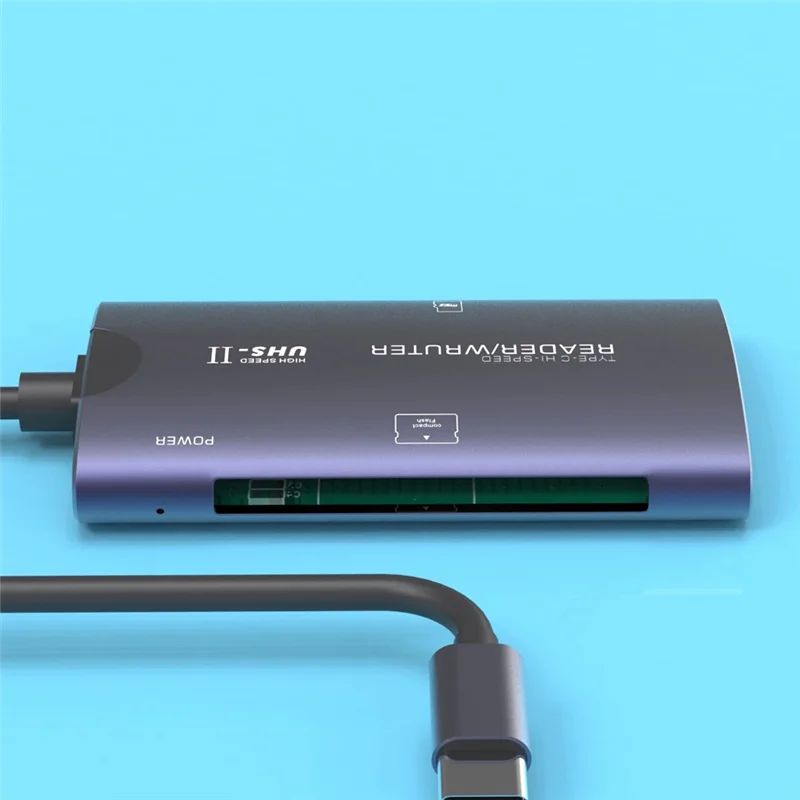 ABKQ-고속 다기능 CF 카드 리더기 Type-C(TF+CF) TF 알루미늄 합금 컴퓨터 휴대전화 투인원 카드 리더기