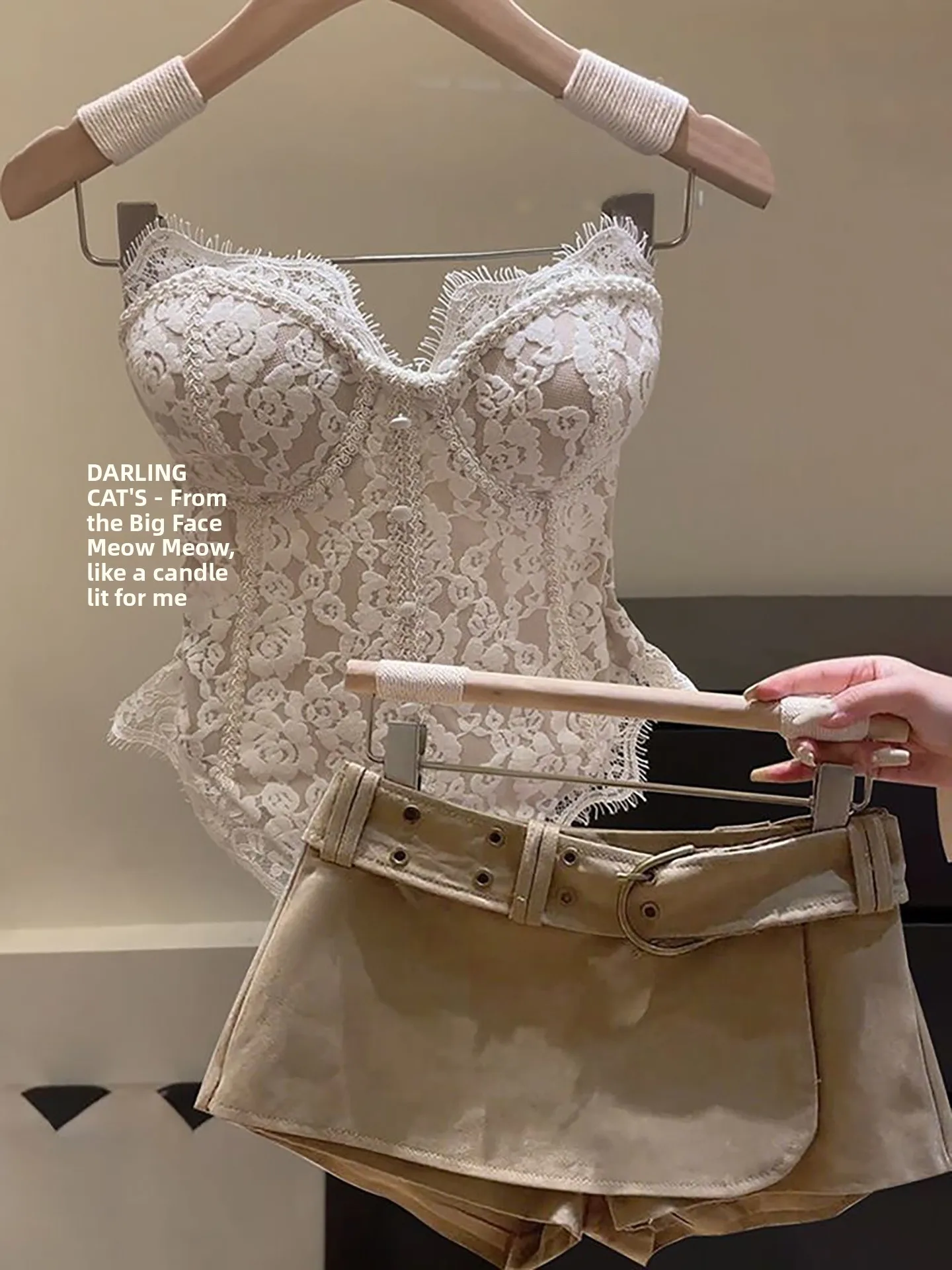 

Pure Desire Sexy ort Skirt Set Women's Lace Fibone Top And Skirt Two Piece Set Autumn New Sle Nectar Color Commute Sle