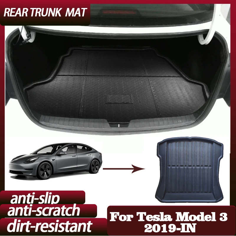 

Car Rear Trunk Mat for Tesla Model 3 2019-IN Luggage Liner Tray Waterproof Protective Anti-Slip Storage Pads Floor Pad Auto Part