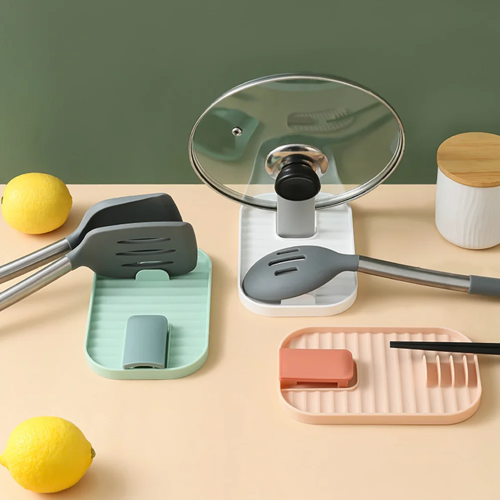 

4pcs Pot Lid Storage Rack Kitchen Utensil Holder Rest Cover PP Tableware Pan ganizer Safe Creative Multipurpose