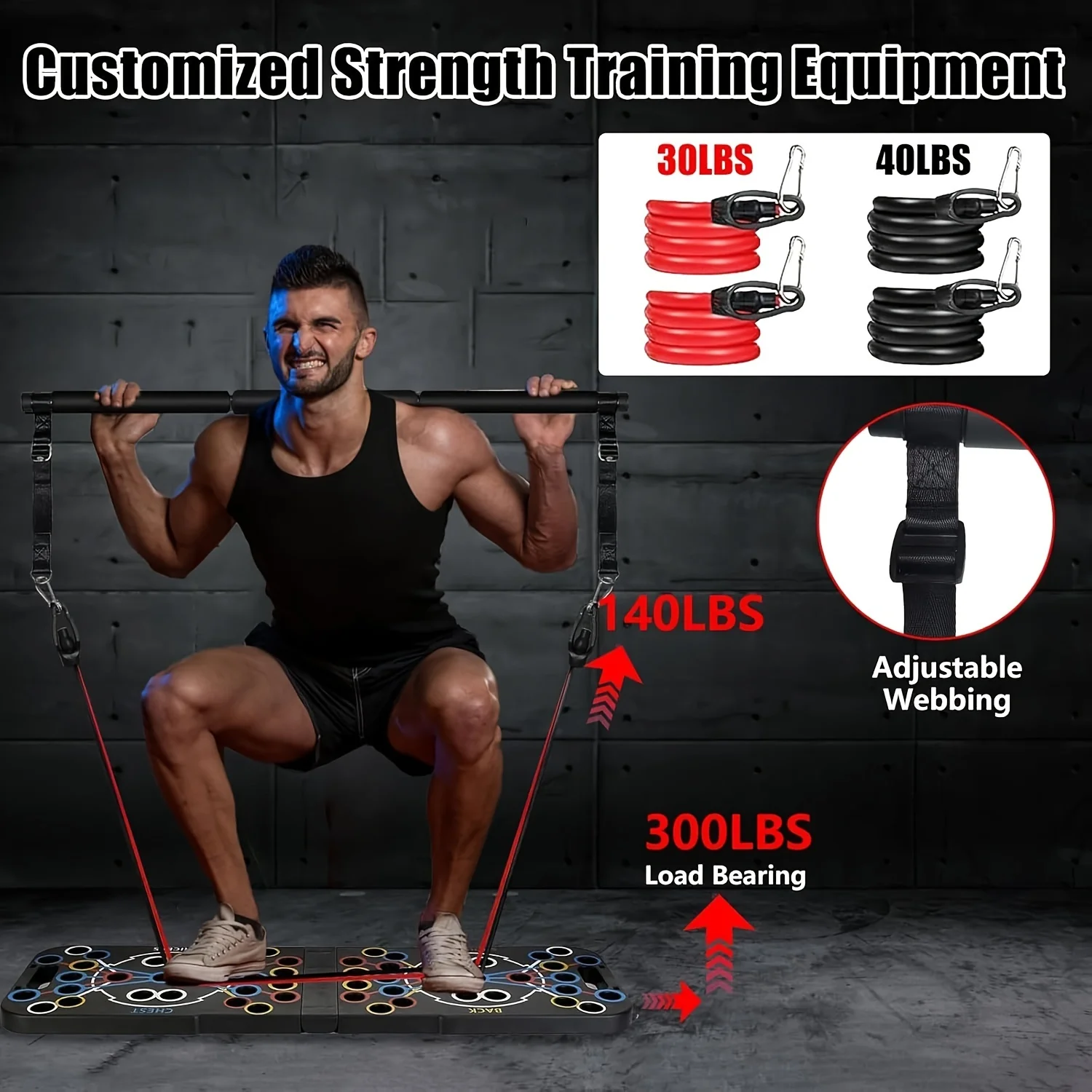 Portable Multifunctional Push-up Board - Fitness and Muscle Training Device Home Workout Set Foldable Push Up Bar Resistance