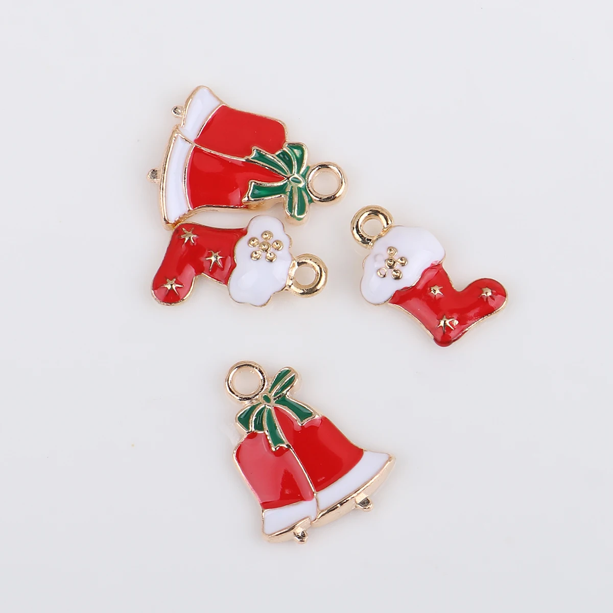 

20 PCS Boot Bell Jewelry Alloy Charm Making Pendants Phone Charms DIY Christmas