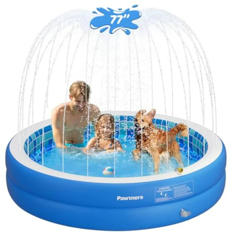 

Inflatable Pool for Non-Slip Sprinkler Splash Pad for Backyard Thickened PVC Kiddie Pool for Indoor Outdoor Chew Proof Blow up