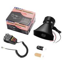 7 Sound Car Alarm Horn DC 12V 100W 125dB with MIC Loud Motorcycle Siren Vehicle SUV Warning Loudspeaker Plastic Police Firemen