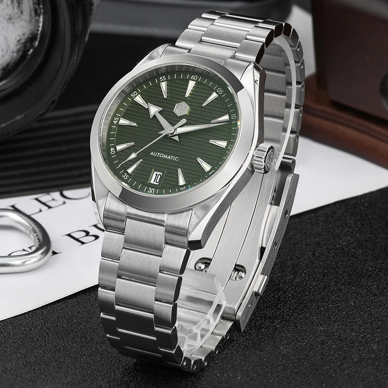 San Martin 38mm Men Watch Fashion Luxury Sapphire BGW9 Luminous Dive Watches Automatic Movement Waterproof Wristwatch SN0113W V2