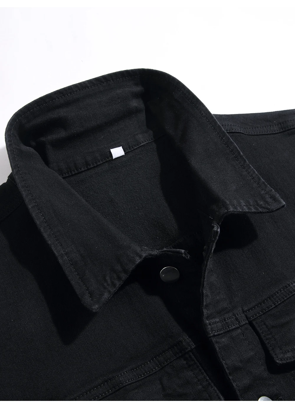 Klassische schwarze Jeansweste für Herren, einfarbig, vielseitig kombinierbar, ärmellose Weste, Baumwoll-Cargo-Tanktop, Großhandel, Dropshipping – Detail 5