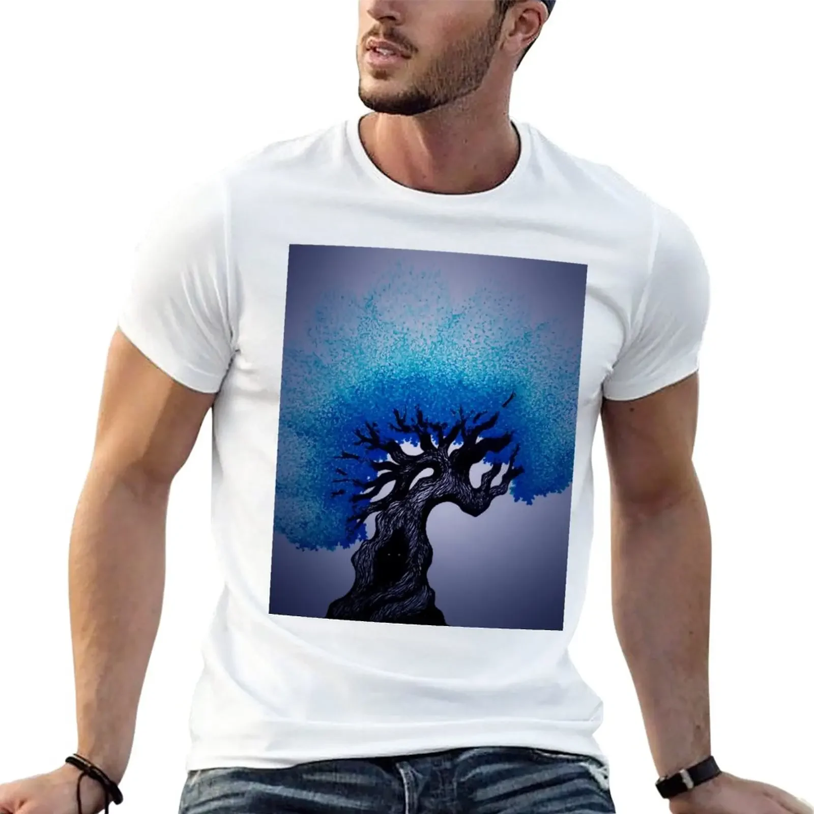 New hidden in blue T-Shirt customizeds rapper graphic tees shirts graphic designer t shirt men