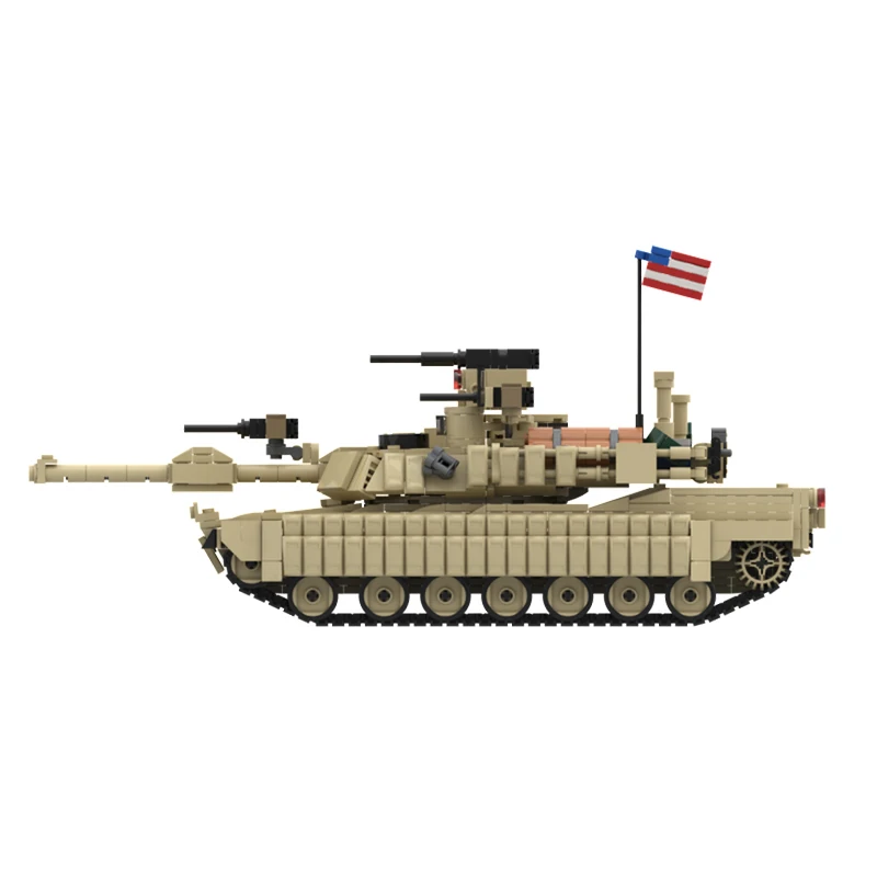 Militaire Tank Model Moc Bouwstenen M1A2 US Gevechtstank Technologie Modulaire Blokken Gift Kerst Speelgoed DIY Sets Montage