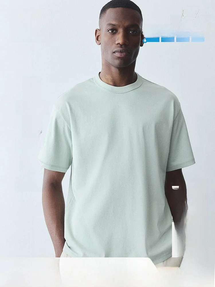 

Футболка H&M мужская и женская летняя дышащая с охлаждающим эффектом COOLMAX, плотная, мягкая, с круглым вырезом, короткий рукав, 0948441, хлопок, полиэстер