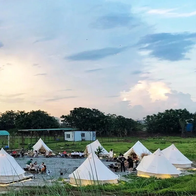 3M الهندي يورت خيمة التخييم في الهواء الطلق جرس العواصف الممطرة برهان الهرم قماش خيمة 4-6 أشخاص Glamping الفاخرة منغوليا الأسرة الخيام