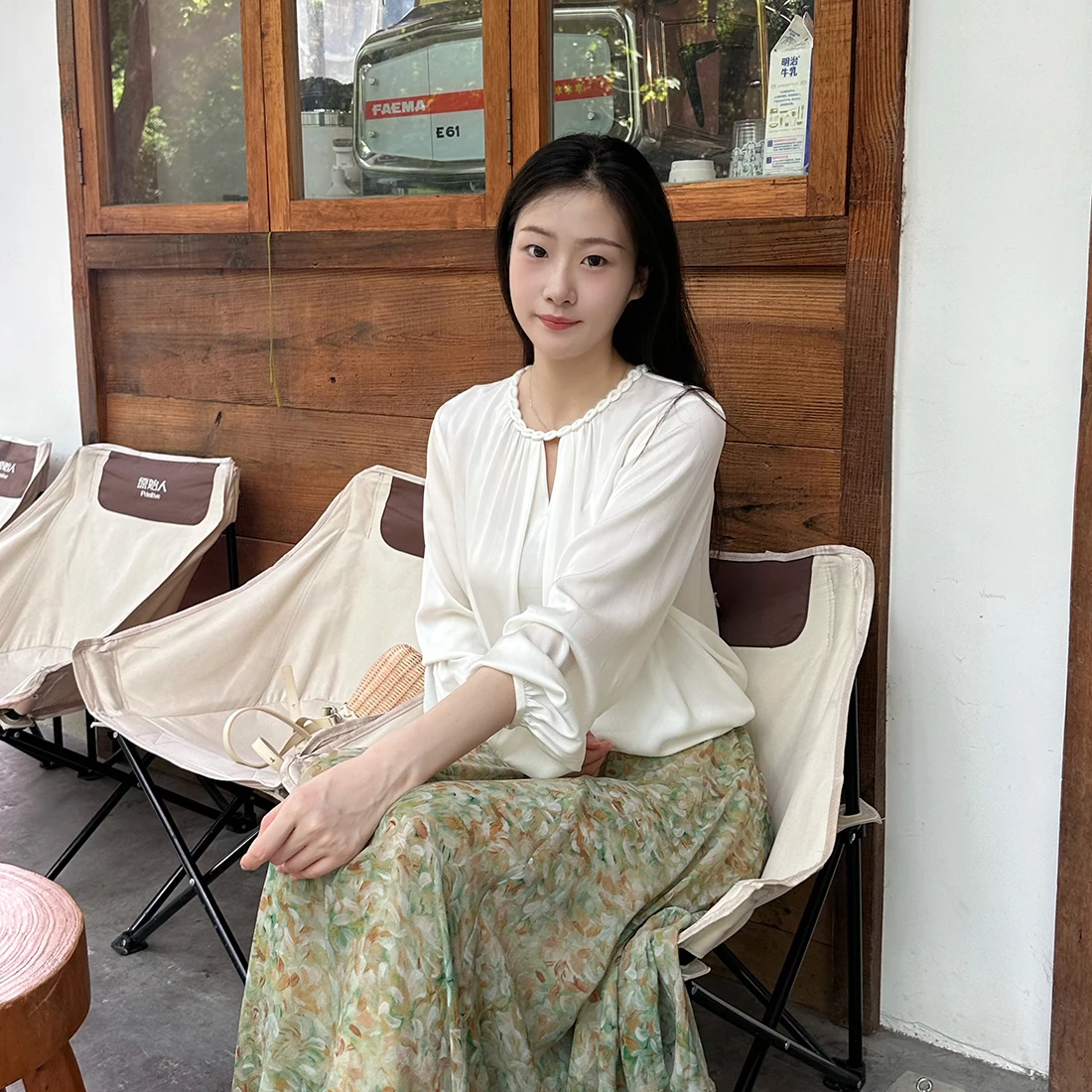 

Hooton Silk Knitted irt with Cuffed 9 Momme Double Gauze True Silk Top Breathable Skin-Friendly Summer Faion Women'...