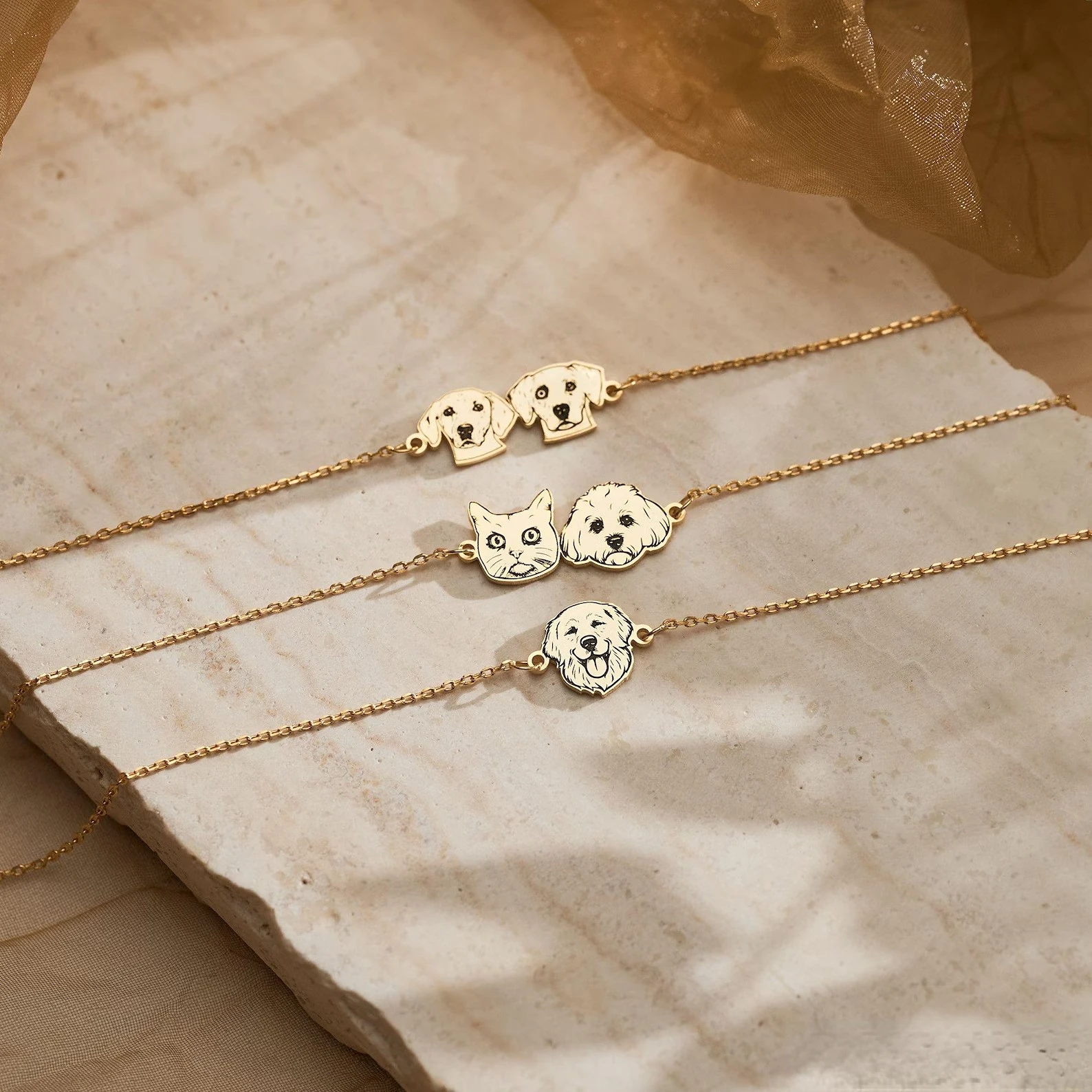 Ciondolo smerigliato personalizzato incisione laser braccialetto personalizzato con ritratto di animale domestico immagine commemorativa regalo di gioielli per le donne