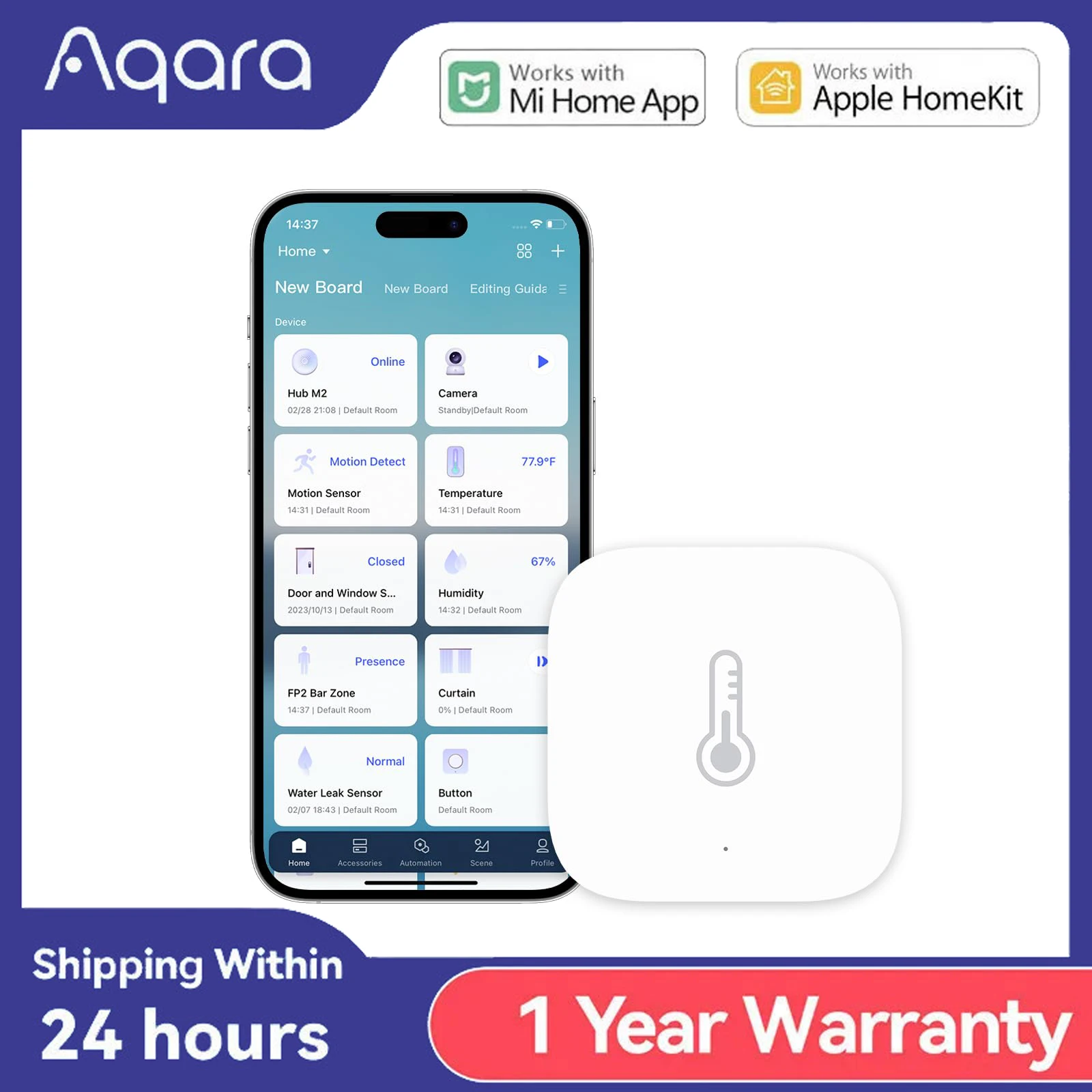 

Global Version Aqara Temperature Humidity Sensor Smart Home ZigBee Smart Air Pressure Environment Sensor For Mi home Homekit APP
