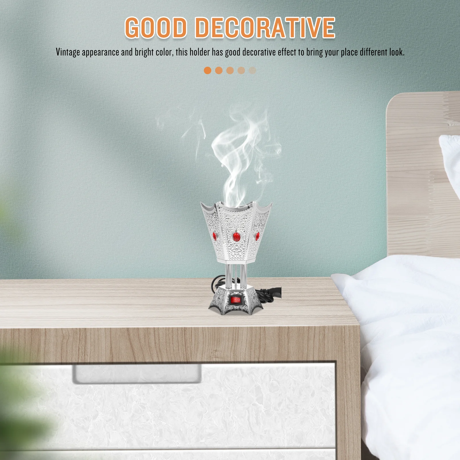 

Electric Incense Burner Premium Iron Retro Desktop Aroma Therapy Burner for Relaxation Home Decor Table Centerpiece