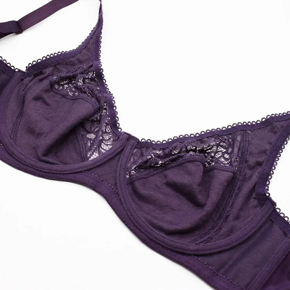 プラスサイズブラジャー レディース レースブラジャー シースルー 大きいサイズ ブラジャー トップス 下着 セクシーランジェリー C D DD E Fカップ