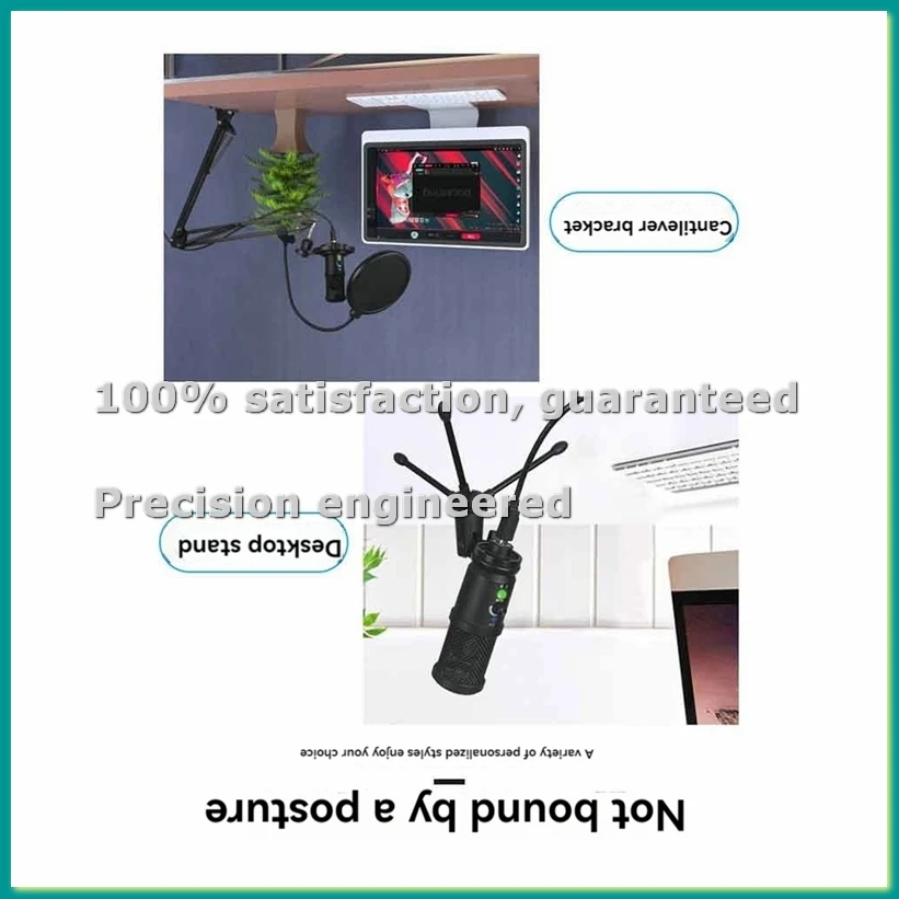 

Игровой USB-микрофон с шумоподавлением, конденсаторный микрофон для ПК, микрофон для подкастов с кронштейном B-TCES