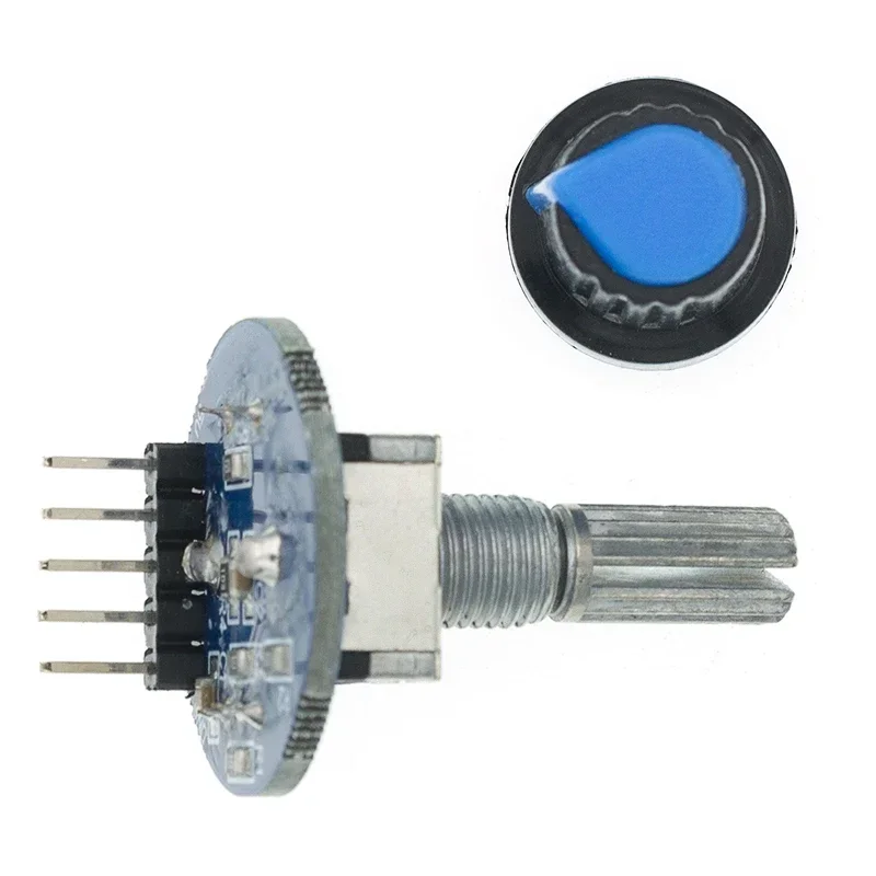 2PCS Rotary Encoder Module Brick Sensor Development Round Audio Rotating Potentiometer Knob Cap EC11