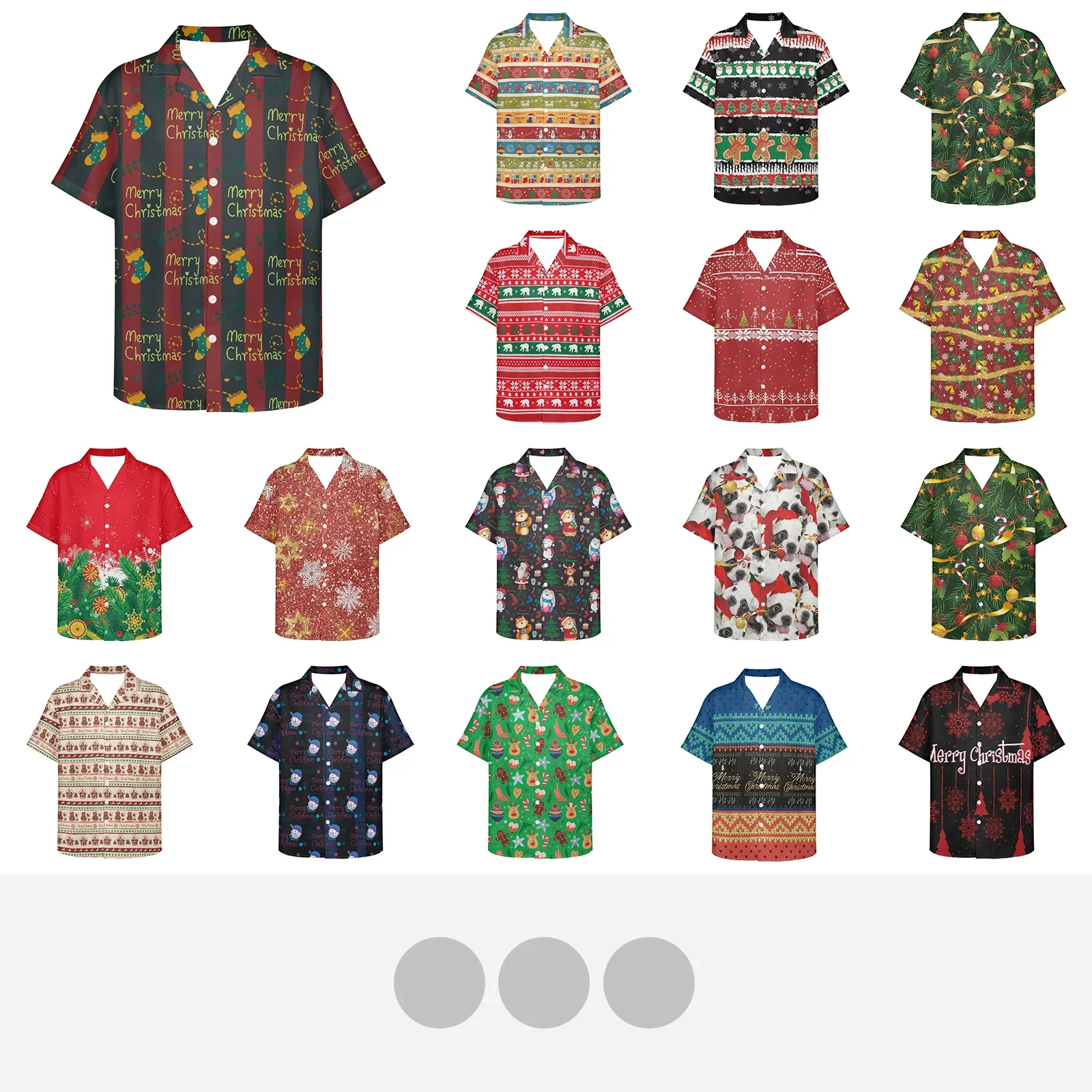 

Christmas Design Store Holiday Atmosphere Staff Clothing Pet Shop Hawaiian Shirts Tops Ropa Hombre Oversized Women's Shirts Man