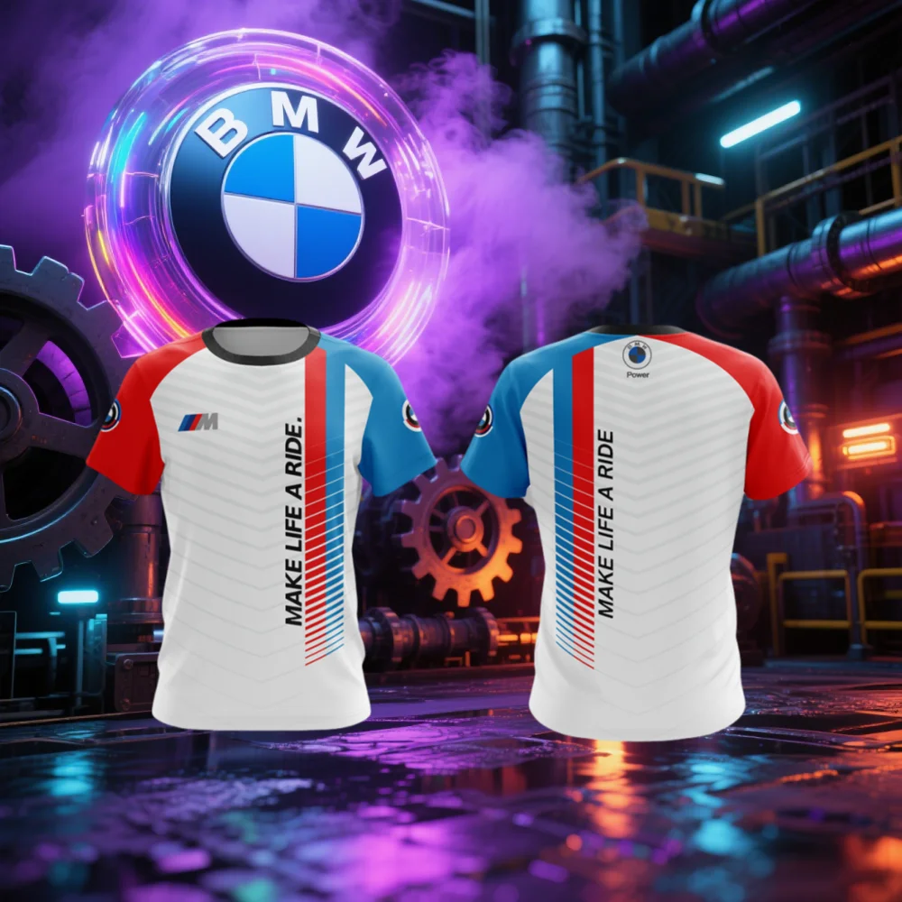 

Футболка для мотоцикла BMW Мужская футболка Модная футболка с принтом BMW Летняя впитывающая пот дышащая быстросохнущая футболка для макияжа LIFE A RIDE