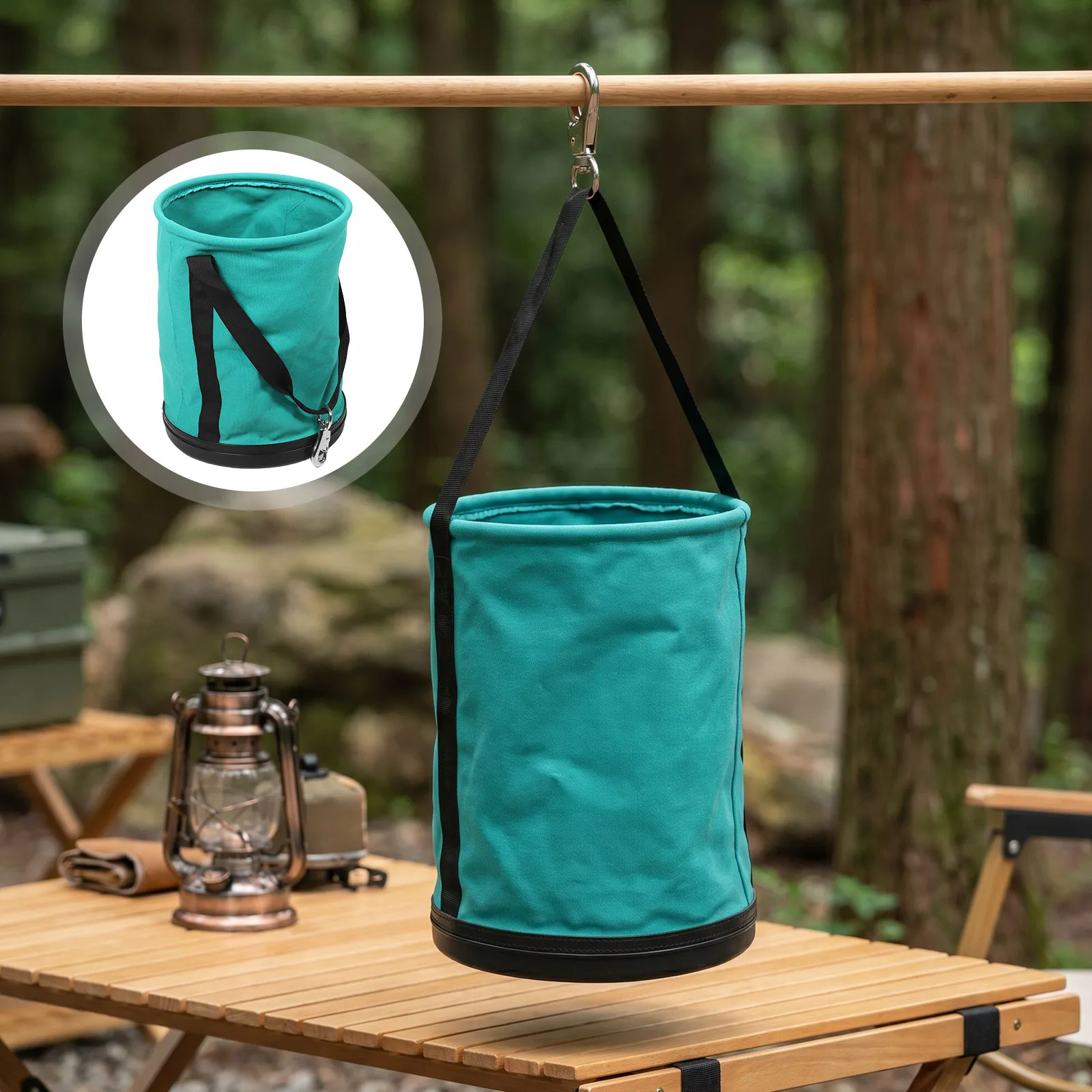 Heavy Duty Tool Bag Canvas Bucket 11.6 X 15 Inch Reinforced Base Heavy Load Canvas Utility Bucket Swivel Hook Industrial Tool