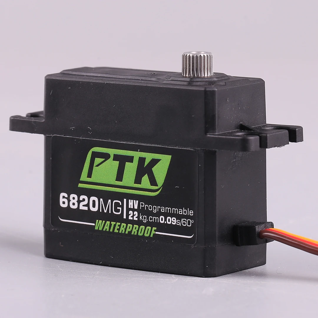 PTK 6820MG Servo Metallgetriebe 20 kg HV Servos mit hohem Drehmoment, digitales und rostfreies Getriebeservo, Starrflügelroboter, DIY RC-Auto 180 °