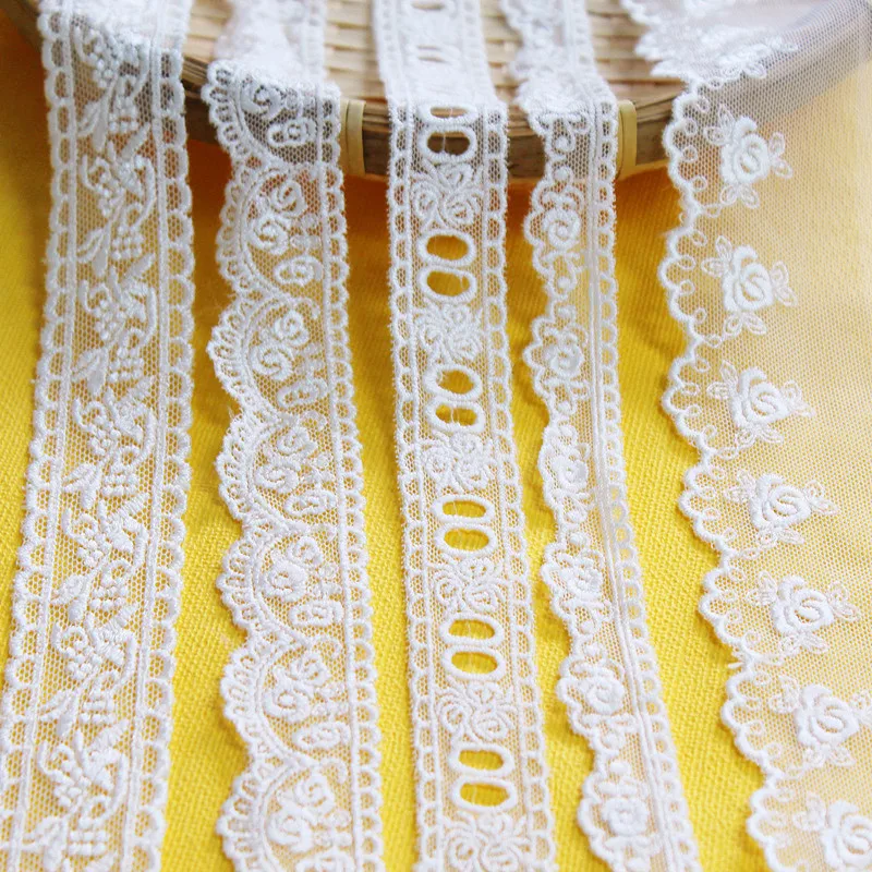 Qaulity 10yard Rayon Rose Embroidered Mesh Lace Accessary Pass Ribbon Lace Trim for Choose W195