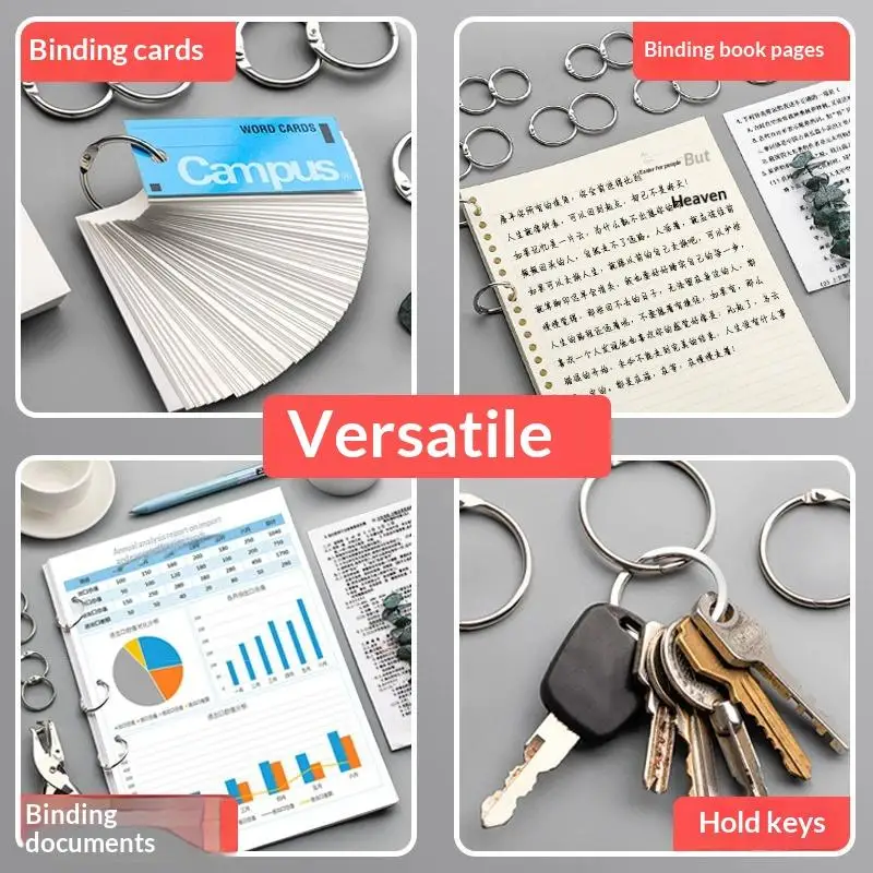 50 Buah Cincin Besi 20/30/40MM untuk Loose Leaf, Cincin Pengikat, Cincin Spiral, Cincin Besi, Cincin Buku, Cincin Binder Loose Leaf