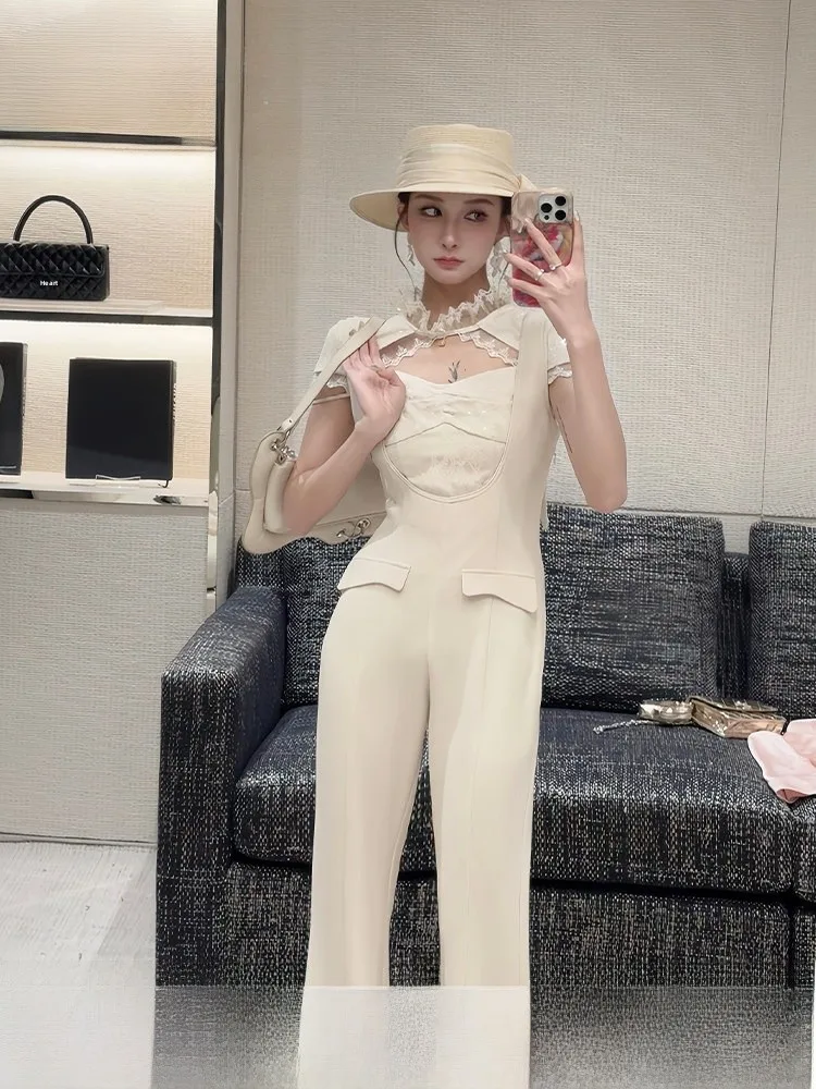 

PITAO Original Budapest One-Piece Shirt Casual Slimming Fashionable Summer Women's Ensemble Polyester Fiber Short Sleeve