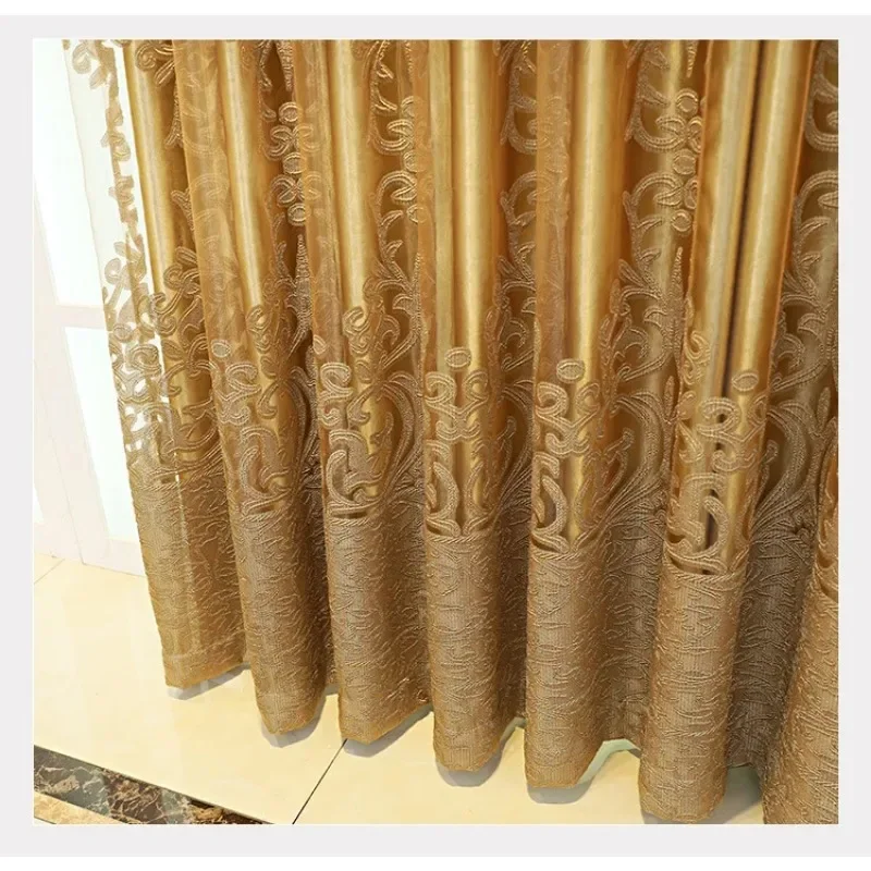 

European-style New Luxury Curtains Embroidery Valance High-end for Living Dining Room Bedroom Custom Room French Window Decor