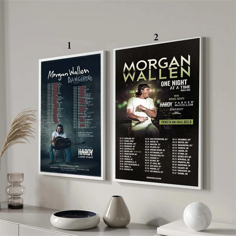 Pop Rock Morgan Wallen Poster Set Aesthetic 2023 Rapper Music Album Cover Single Canvas Print For Wall Art Home Club Room Decor