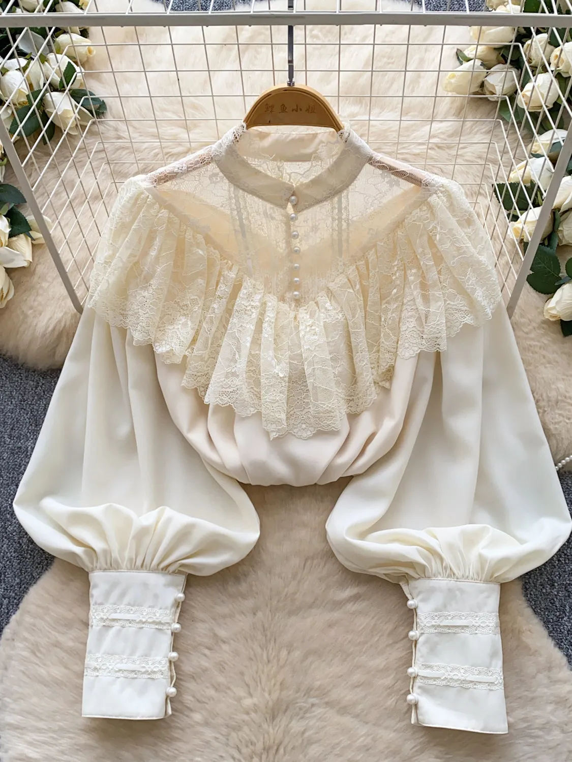 

Женские белые кружевные блузки в стиле Y2K, винтажные, в корейском стиле 2000-х, элегантные укороченные рубашки с длинным рукавом для женщин, одежда Весна 2026