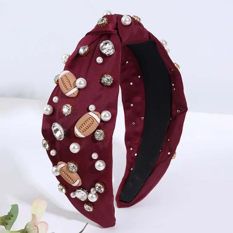 ncmama New Football Headbands for Women Cute Baseball Hairbands Fashion Elegant Ladies Wide Hair Hoop Boutique Hair Accessories