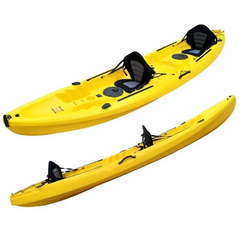 3.9-meter Two-person Touring Kayak, Yellow Rotomolded Kayak—the Top Choice for Outdoor Water Recreation