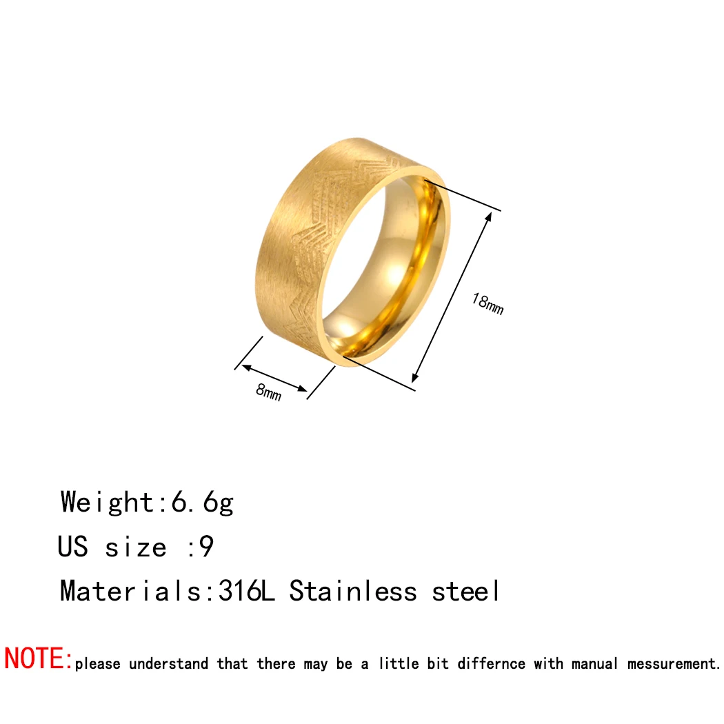Kinitial Stainless Steel Mountain Range Band Rings For Men Women Matte Hiking Travel Jewelry Vintage Finger Ring Bague