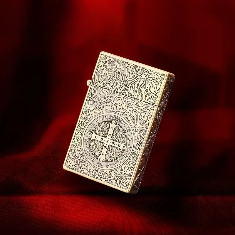 

New Zorro Ultra-thin Metal Oil Lighter Engraved Windproof Open Flame Cigarette Lighter Light Luxury Gift