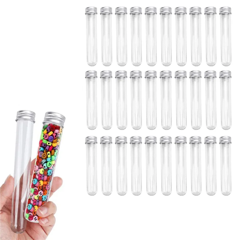 90 PCS Test Tubes 45Ml Plastic Test Tubes Single Test Tubes With Lids Sample Storage Tube Transparent Tubes Set