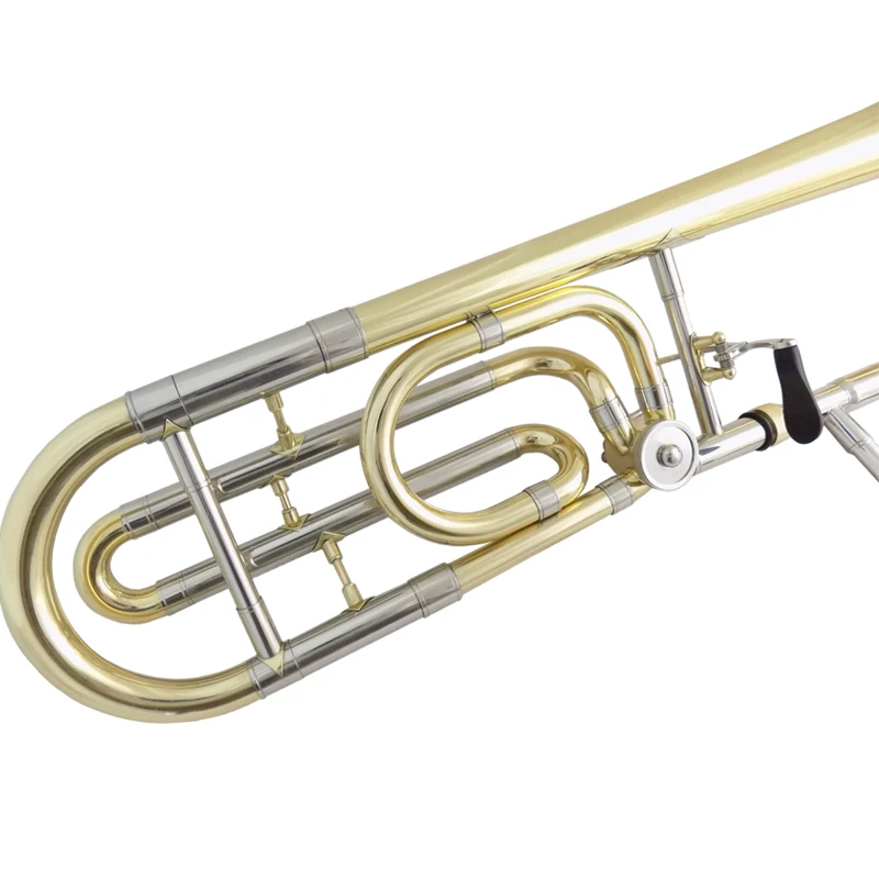 Bb/F Tenor Trombone Slide Musical Instruments with Case Mouthpiece Yellow Brass Body Lacquer