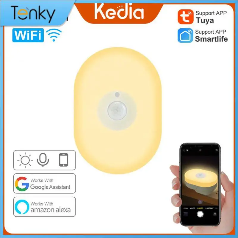 

Tuya Smart WiFi Night Light Infrared Human Body Sensing Small Night Light APP Voice Control Timing Support Alexa Home