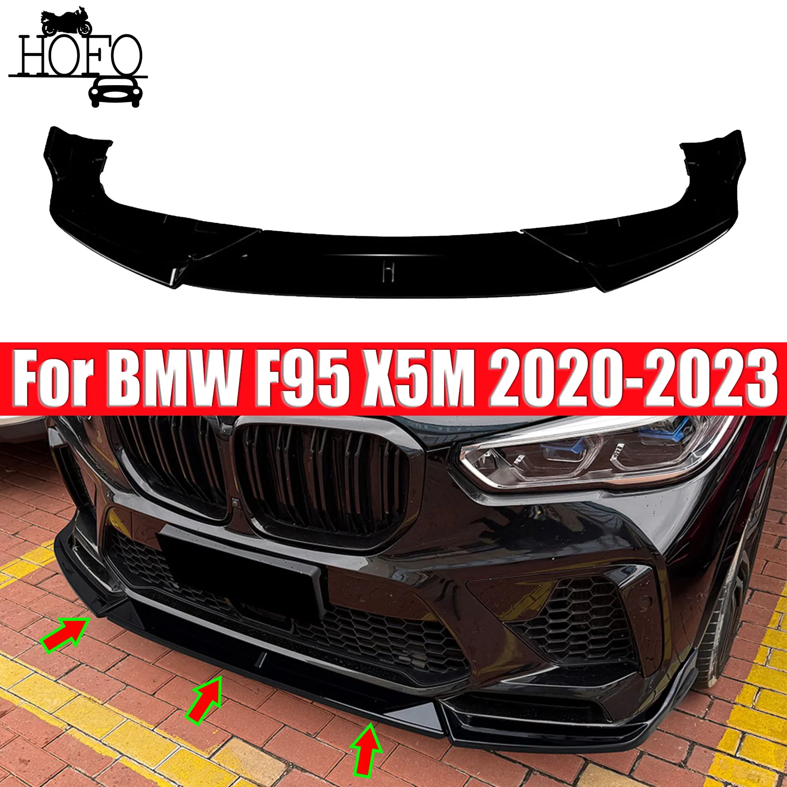 

Car Front Bumper Lip Splitter Diffuser Body Kits Tuning For BMW F95 X5M 2020-2023 2021 2022