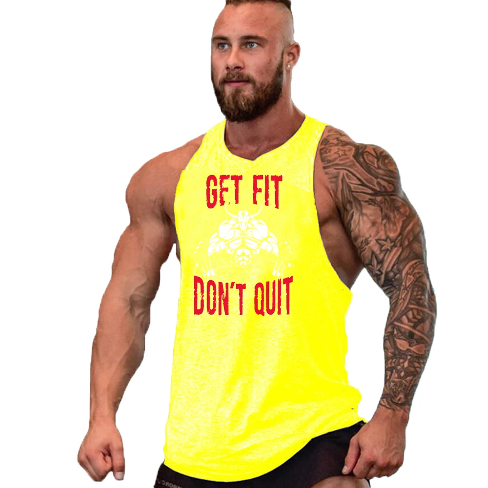 

Men's sports exercise vest fashion trend red letter print pattern gym fitness outdoor running casual vest top