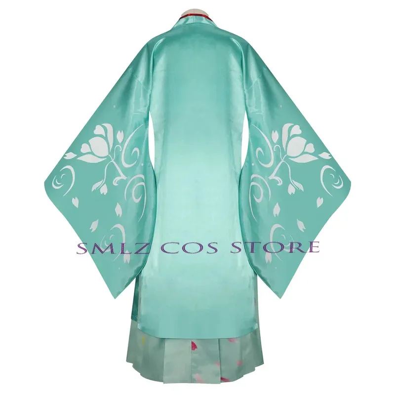 2 시즌 마오마오 코스프레 애니메이션 약사 일기 마오마오 의상 녹색 한복 고대 전통 드레스 화려한 여성 정장 가발