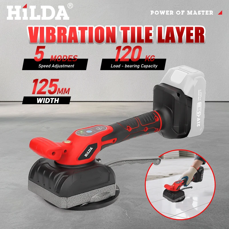Hilda telha máquina de telha vibração nivelamento 5 velocidades alta carga ajustável ajuste makita 21v bateria colocando vibratório